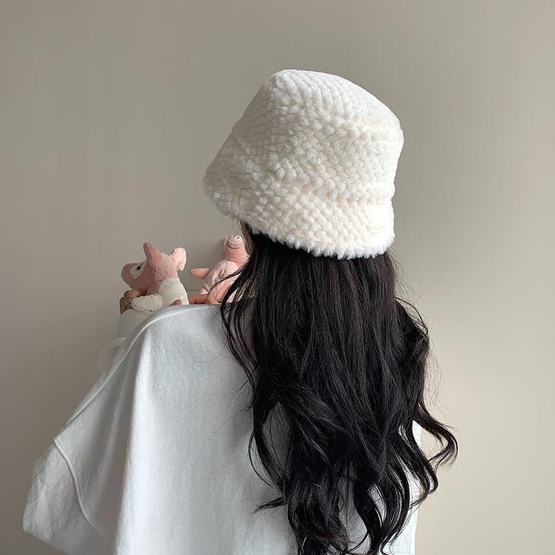 Mũ Xô panama Lót Nhung Dày Dặn Mềm Mại Chống Gió Màu Trơn Ấm Áp Mùa Thu Đông Cho Nữ
