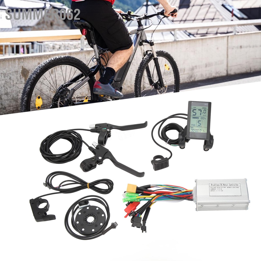 Summer062 Bộ Điều Khiển 3 Chế Độ 17A S830 Bảng Màn Hình Ngón Tay Cái Ga Hỗ Trợ Phanh Sang Số Xe Đạp Pin Lithium Sửa Đổi Cho Động Cơ 250W‑350W