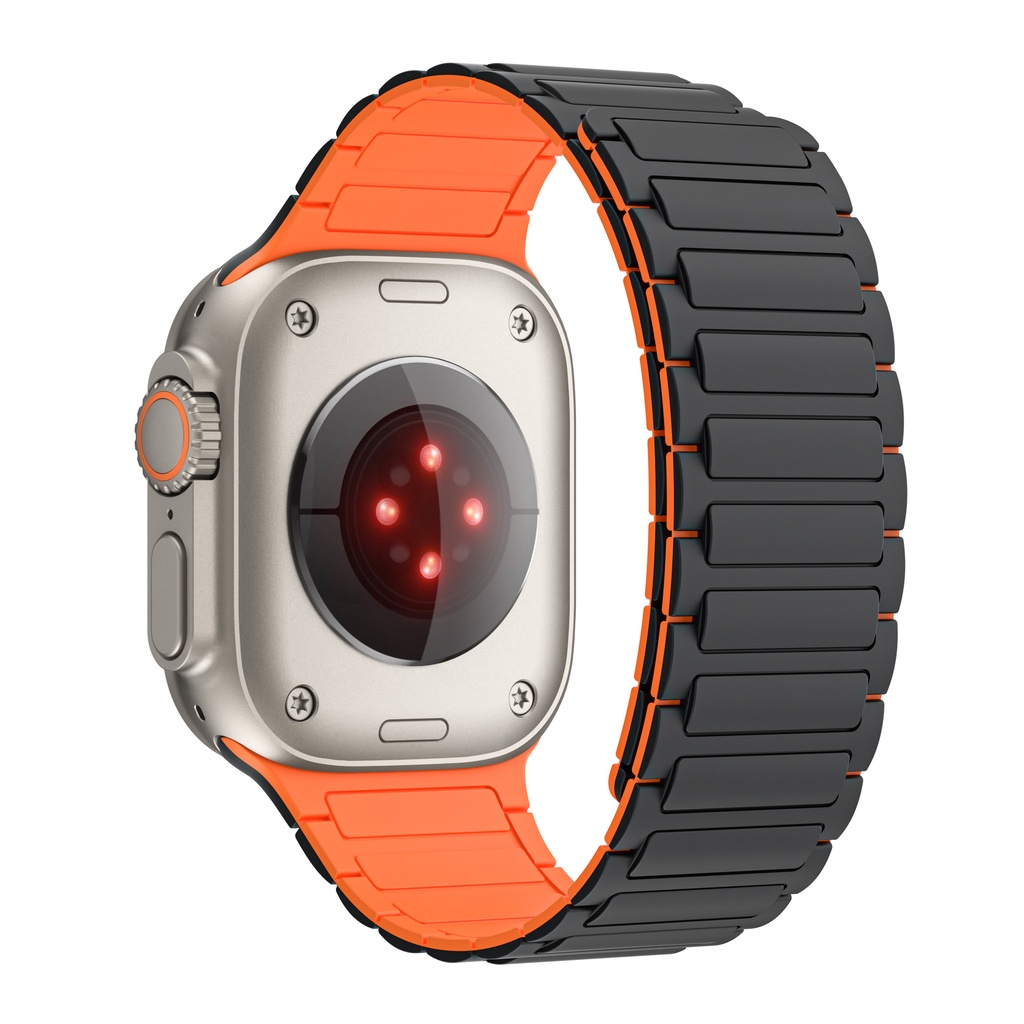 Sang Trọng Dây Đeo silicone Khóa Nam Châm Cho iwatch series 8 7 6 ultra 49mm 42mm 38mm