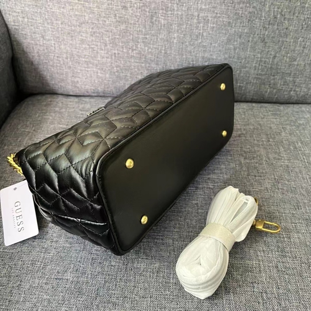 2024 Mới Nữ Xếp Ly Túi Đeo Vai Thời Trang Thêu Dây Xích Nối Dây Kéo Túi GUESS Túi Đeo Ngang Cơ Thể Dây Xích Túi