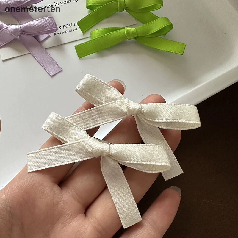 Rten Set 2 Kẹp Tóc Hình Nơ Ruy Băng Ngọt Ngào Phong Cách Hàn Quốc Cho Nữ