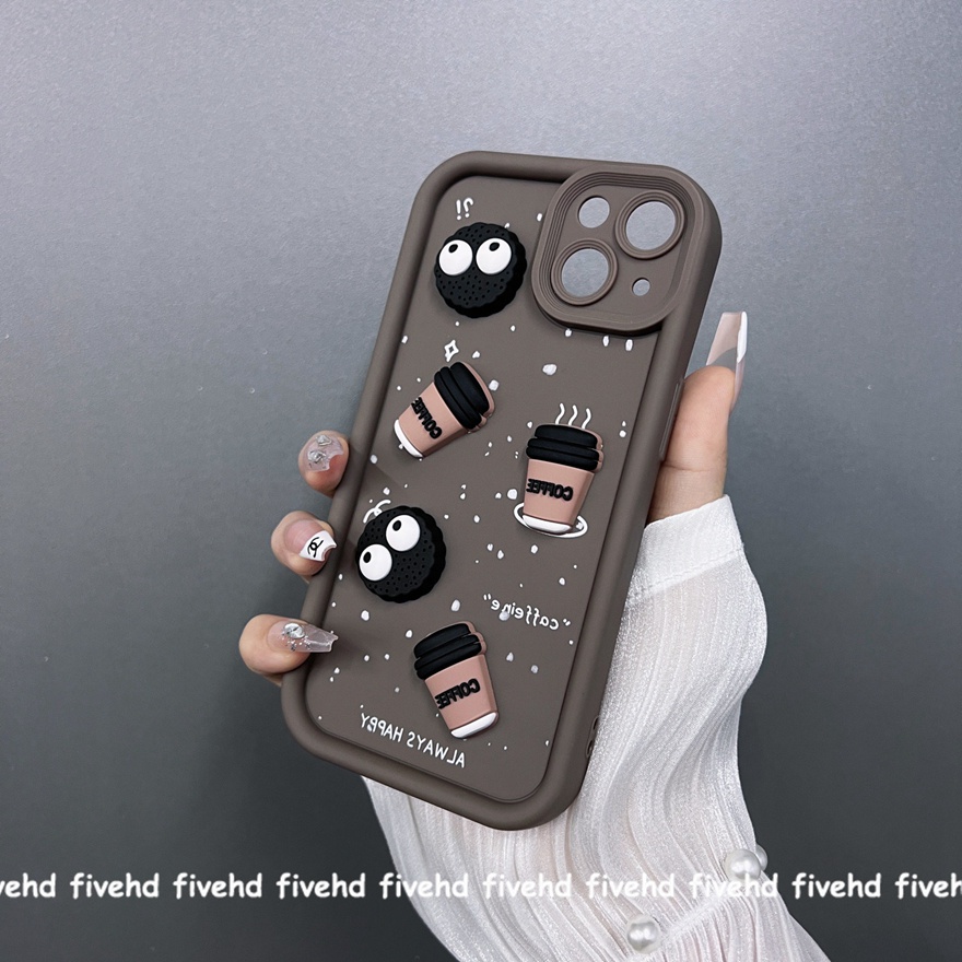 Tương thích IPhone 11 15 14 13 12 Pro Max X XR X Max 8 7 6s Plus SE 2020 Vỏ điện thoại Dễ thương Cà Phê Cà Phê Nhỏ