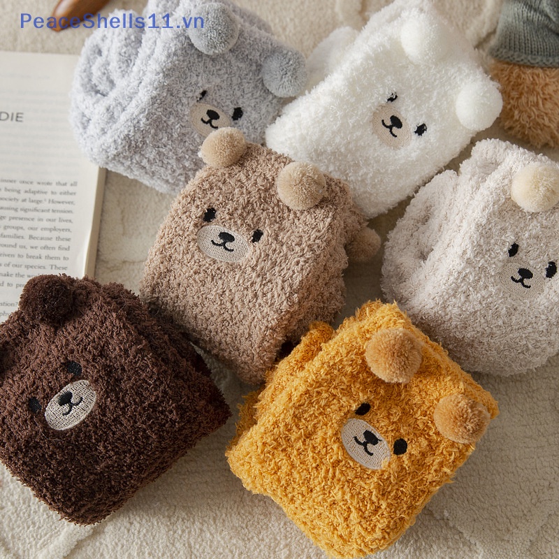 Tất Lông Cừu Giữ Ấm Mùa Đông In Hình Thú Hoạt Hình Dễ Thương Cho Nữ