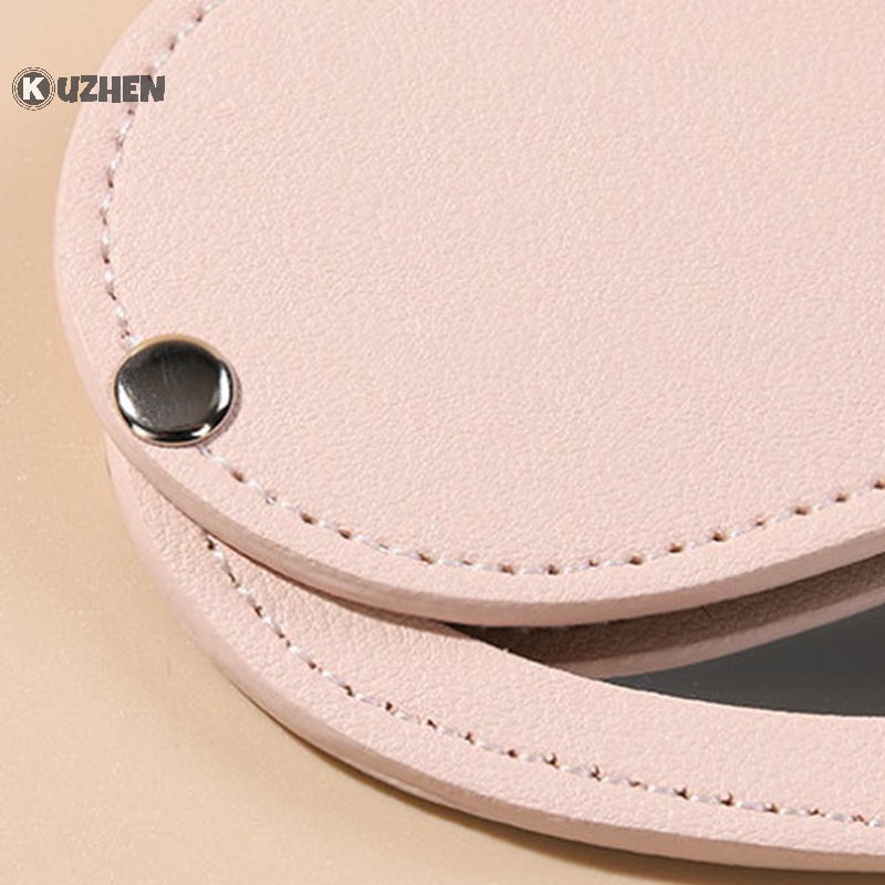 Gương Trang Điểm mini kuzhen Bằng pu Hình Trái Tim Có Thể Gập Lại