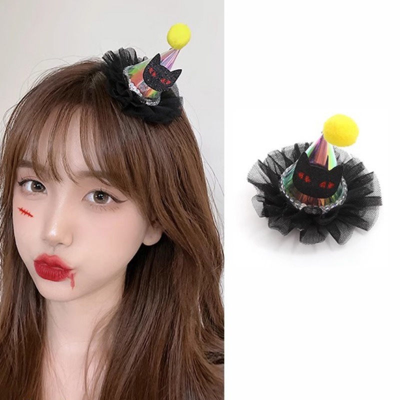 Kẹp Tóc Hình Nón Phù Thủy / Dơi / Bí Ngô Vui Nhộn Cho Dịp halloween