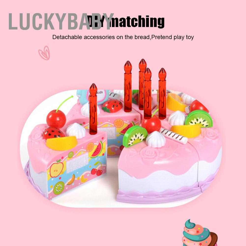 LUCKYBABY Mô Phỏng Tự Làm Bánh Sinh Nhật Giả Vờ Chơi Trẻ Em Đồ Giáo Dục Cho Bé Trai Gái