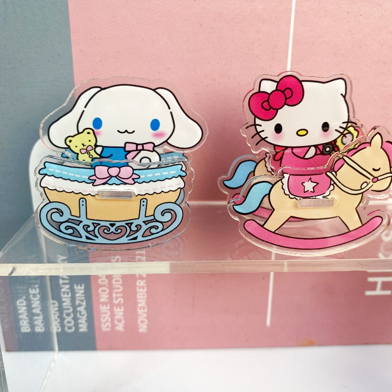 Sanrio Đồ Chơi Ngựa Bập Bênh Hoạt Hình Bằng acrylic Để Bàn Trang Trí