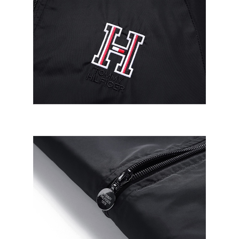 Tommy hilfiger Áo Khoác Cổ Đứng Chống Gió Thêu logo Phong Cách Doanh Nhân Cho Nam