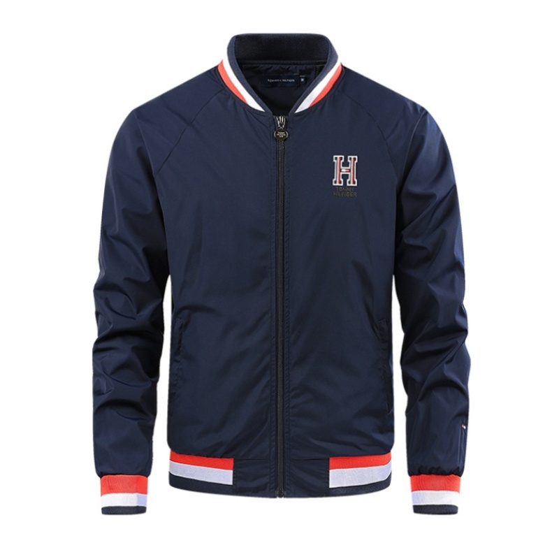 Tommy hilfiger Áo Khoác Cổ Đứng Chống Gió Thêu logo Phong Cách Doanh Nhân Cho Nam