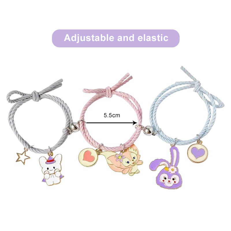 Sanrio Set 3 Vòng Tay sanrio Hoạt Hình my melody kuromi Dễ Thương Có Nam Châm Và Bóng Cao Su Quà Tặng Cho Cặp Đôi Nam Nữ