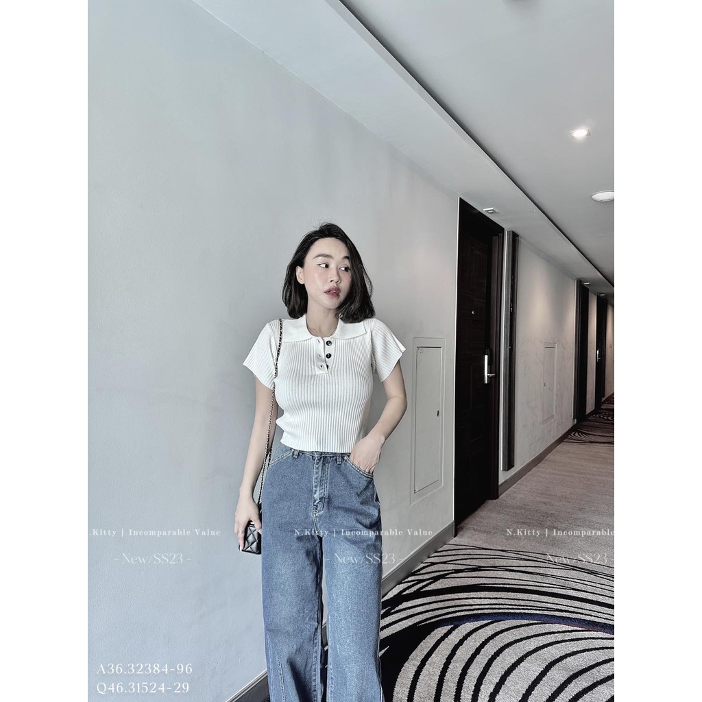 Áo montegi gân polo trơn 90#61407