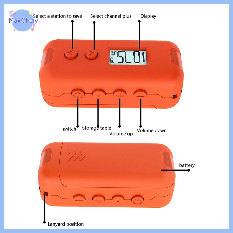 Radio fm mini Bỏ Túi 50-108mhz Có Màn Hình lcd Tiện Dụng Mới