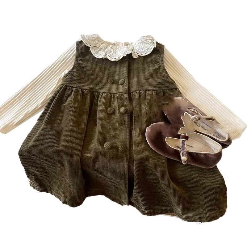 Váy Nhung Cô Gái Mùa Thu Mới Năm 2023 retro