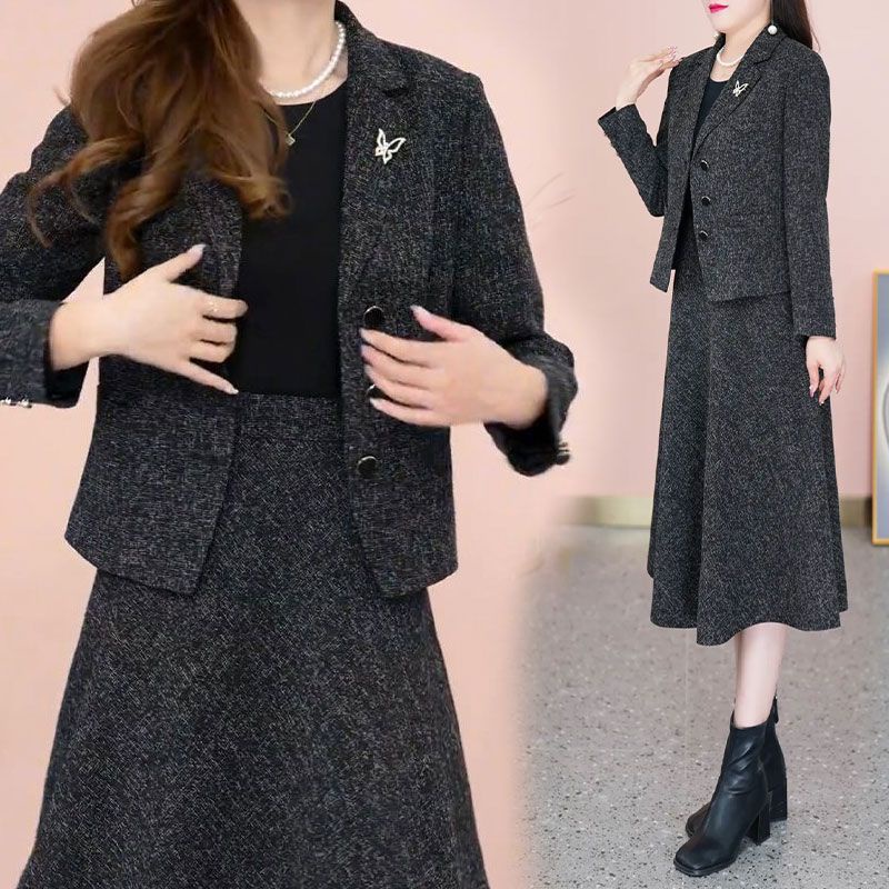 Single/set high-grade suit female mother dress fashionable temperament waist two-piece suit female