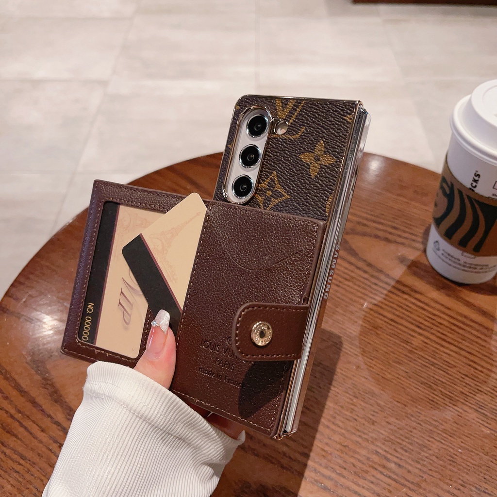 Sang Trọng Ốp Điện Thoại Da pu Gập Gọn Chống Sốc Cho samsung galaxy z fold 3 4 5 5g z fold5