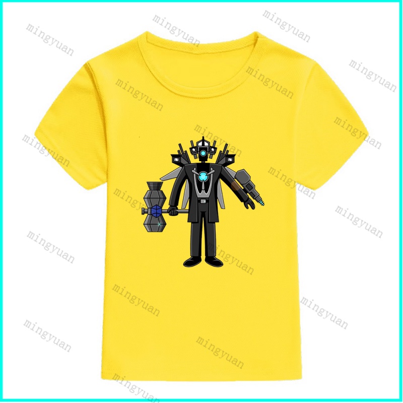 Mingyuan titan cameraman nâng cấp skibidi toilet trẻ em t-shirt tshirt thường ngắn tay áo lỏng unisex thanh thiếu niên tee top