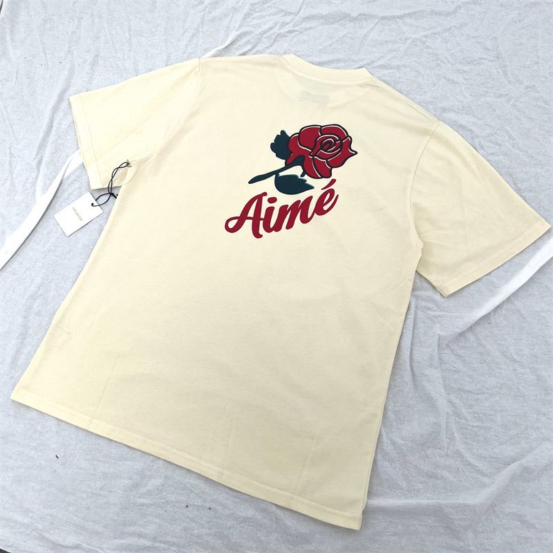 MVEI Aime Leon Dore Rose Graphic Tee Pristin Rose printed short-sleeved T-shirt for men and women