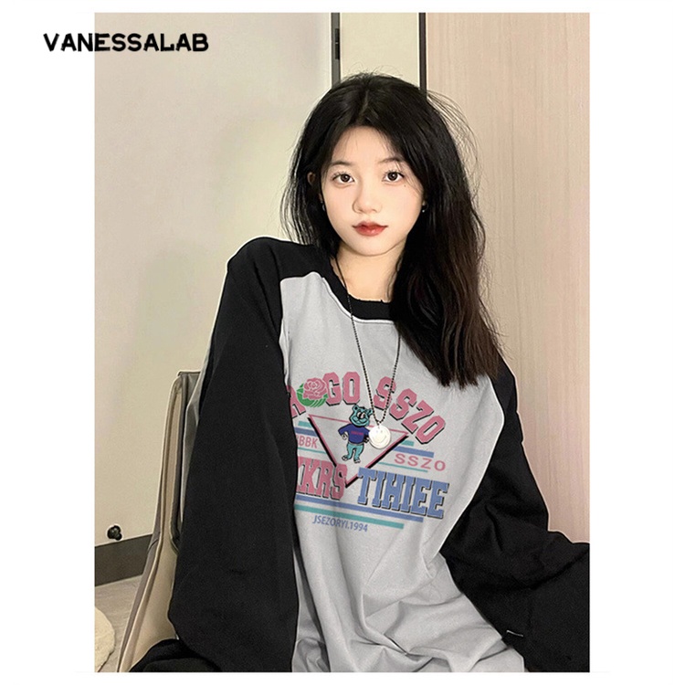 Áo thun nữ SHIHANROU VanessaLab WTX23934KY 39Z230925 vintage sành điệu thời trang Hàn Quốc