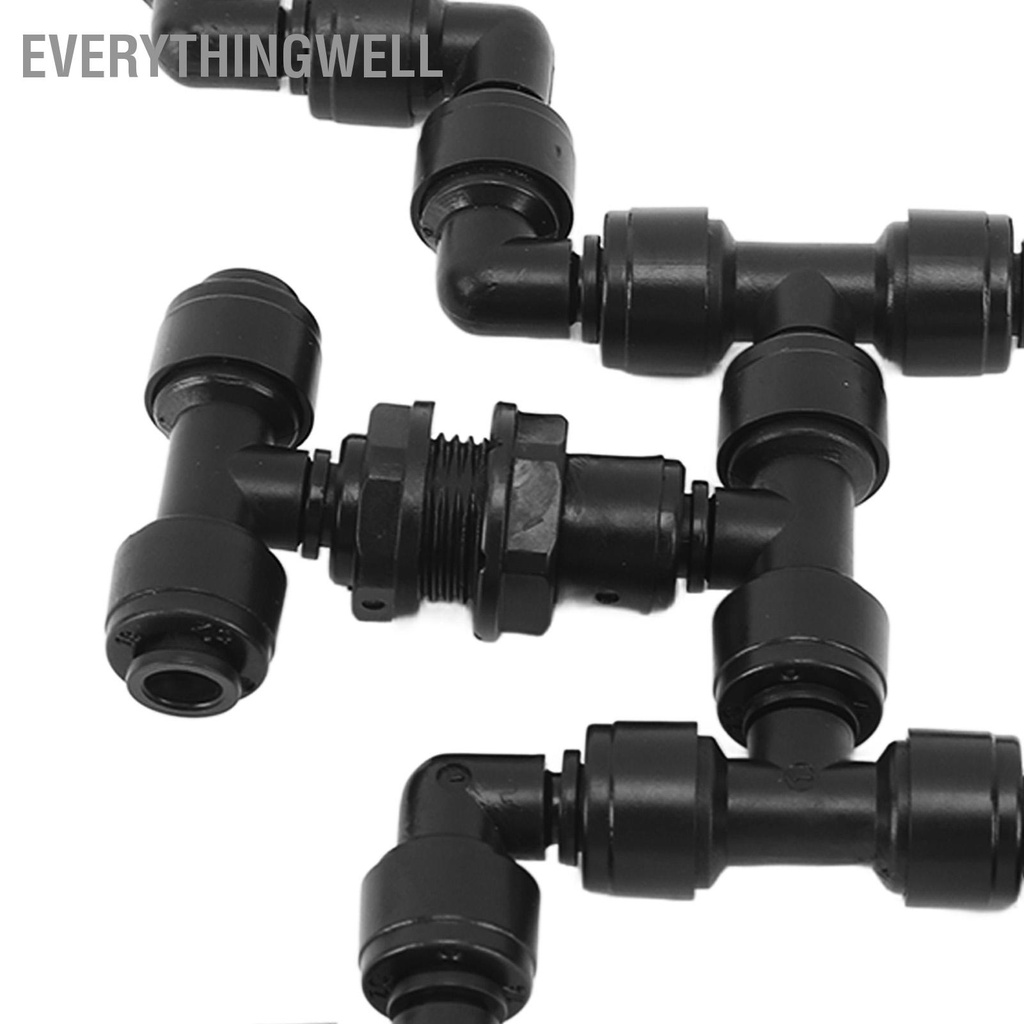 EverythingWell Có thể điều chỉnh Sương mù Hệ thống làm mát Vòi phun 360 độ Thú cưng Bò sát Nhà kính Rừng nhiệt đới Máy tạo sương Fogger 4 đầu Đen
