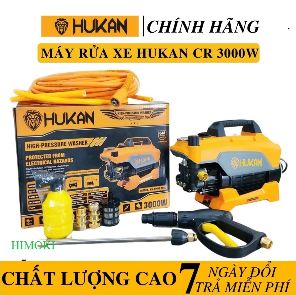 Máy rửa xe HUKAN HK-CWM3000 /công suất 3000w /Rửa xe cao áp 160bar dây đồng/ ĐL HIMOKI