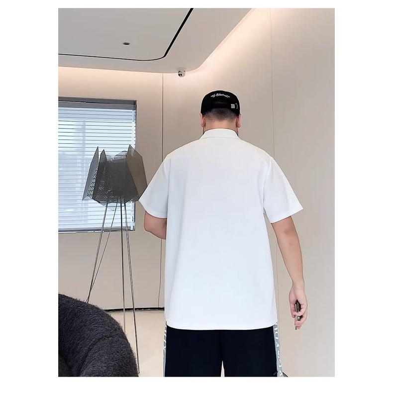 Áo sơ mi polo ngắn tay dáng rộng đơn giản cho nam m-8xl