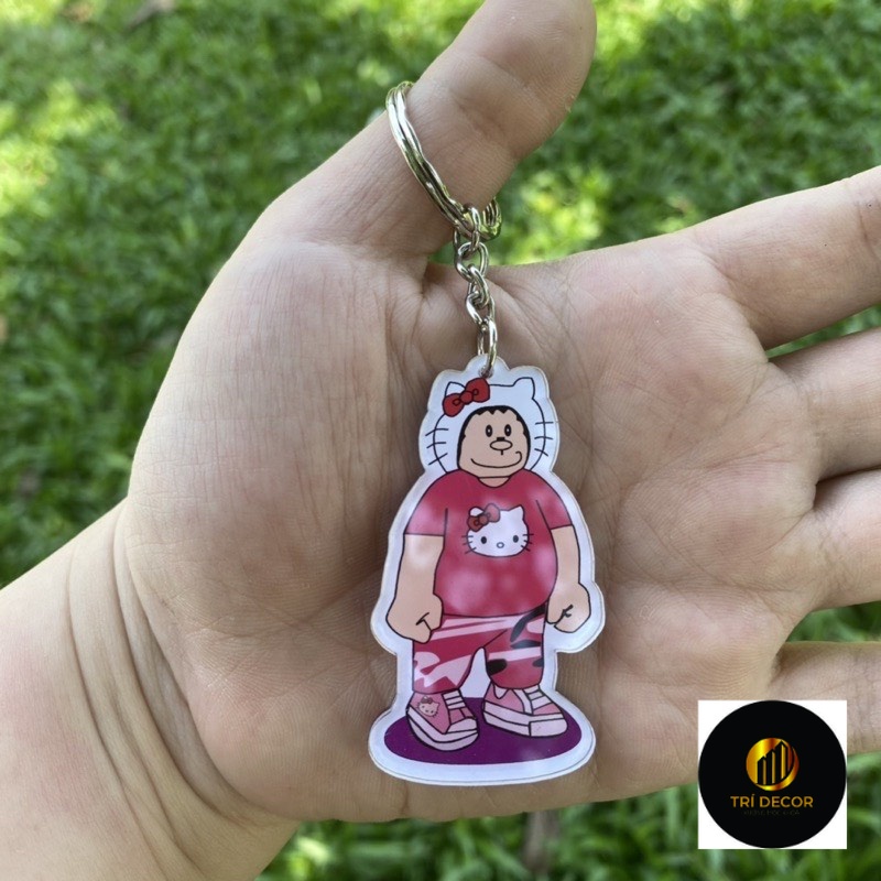 Móc khoá Chaien Kitty Shizuka Cơ Bắp dễ thương