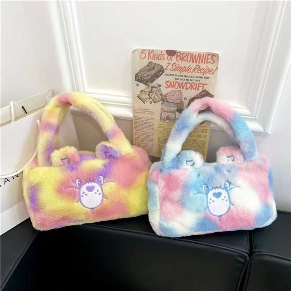 Dyruidoj1 carebears Túi Đeo Chéo Đựng Tiền Xu Bằng Vải Bông In Họa Tiết Gấu Hoạt Hình Màu Cầu Vồng