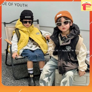 Áo phao gile bé trai size đại có mũ 8-16 tuổi thêu chữ CCP khỏe khoắn thời trang