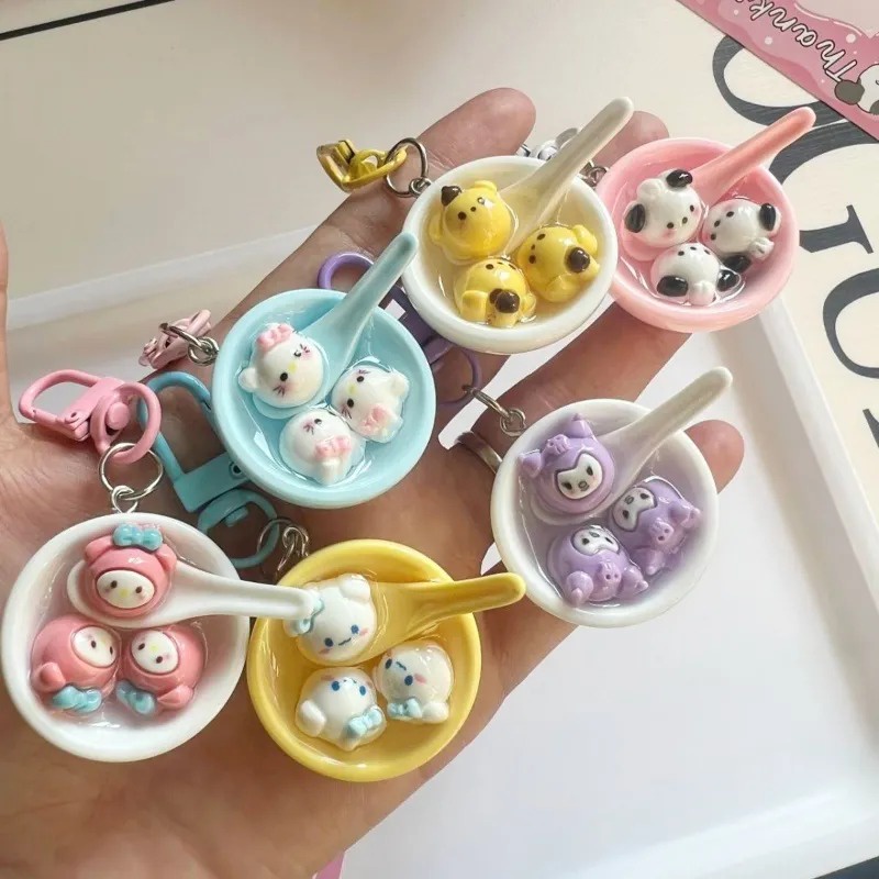 Sanrio Móc Khóa Hình Bát Cơm kuromi melody pochacco cinnamoroll Dễ Thương