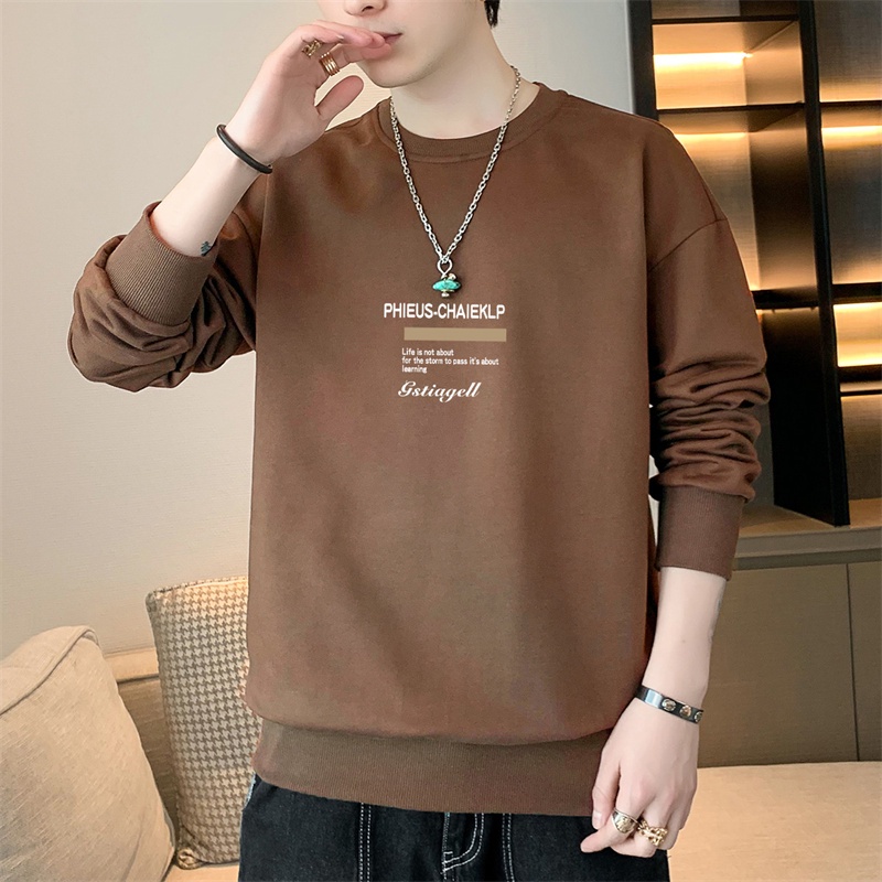 Áo sweater Tay Dài Cổ Tròn In Họa Tiết plus size Thời Trang Mùa Thu Cho Nam