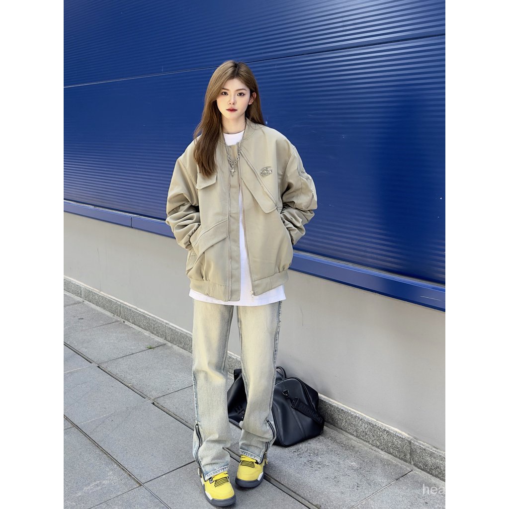 Áo Khoác Bóng Chày Dáng Rộng Kiểu Cách Mỹ Thời Trang Xuân Thu Cao Cấp Cho Nam Và Nữ