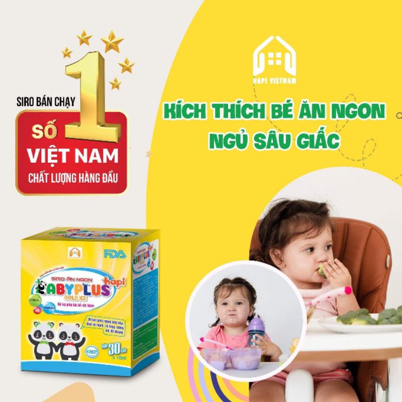 Siro Ăn Ngon Baby Plus Chính Hãng - GiúpBé Tăng ĐềKháng, Hết Biếng Ăn,Tăng Cân TựNhiên