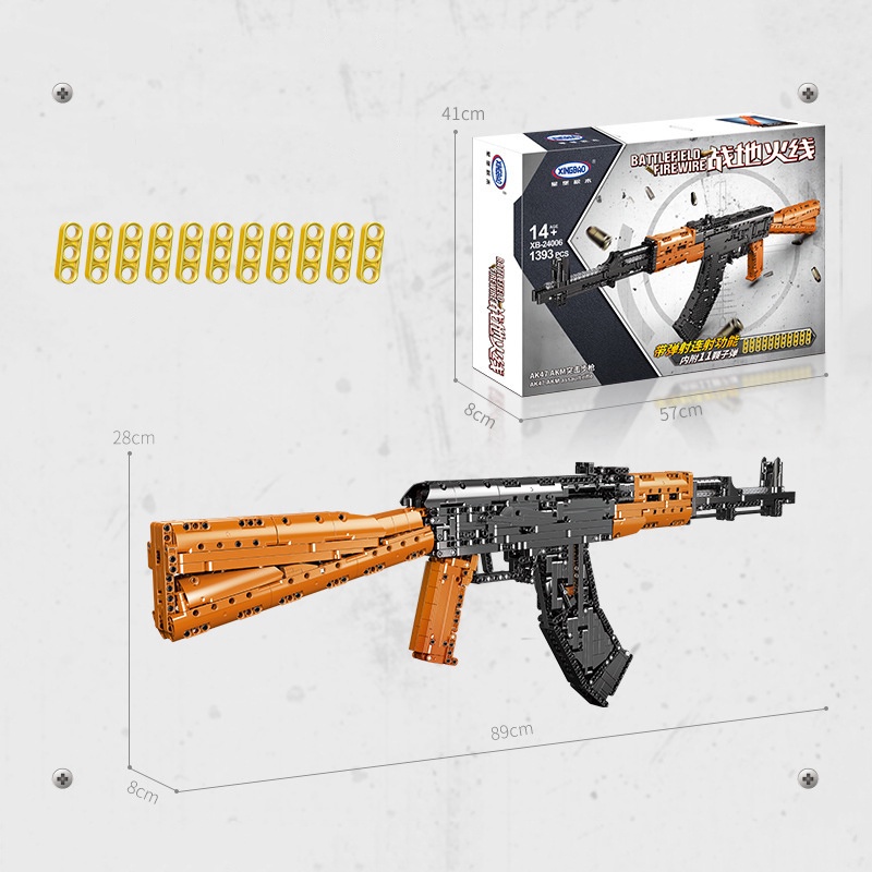 Mẫu Đồ Chơi Lắp Ráp Mô Hình Súng AK47 Trong Game PUBG CSGO FREE FIRE Lửa Chùa XB24006 Với 1393+ Mảnh Ghép đẹp