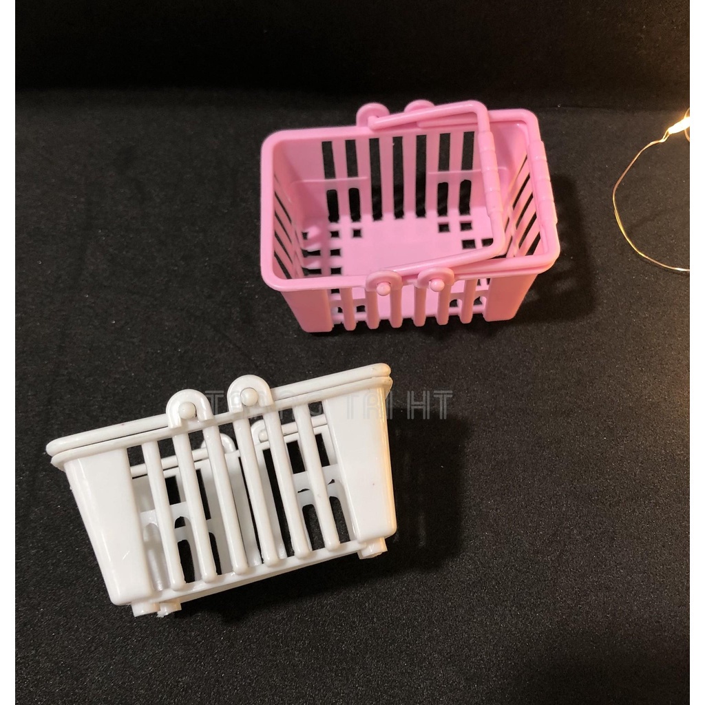 Mô hình giỏ nhựa mini đi siêu thị đồ chơi nhà búp bê | Mini House