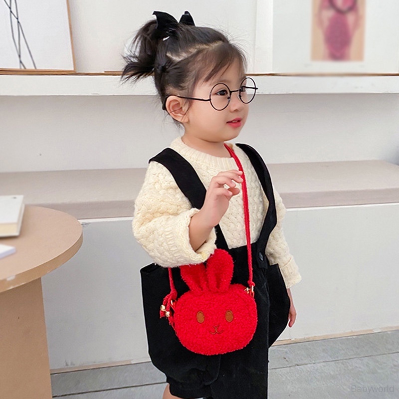 Túi Đeo Chéo mini Hình Thỏ Hoạt Hình Dễ Thương Cho Bé Gái