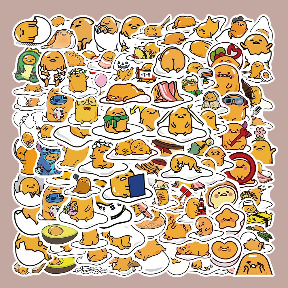 Bộ 100 Miếng Dán Chống Thấm Nước Họa Tiết Hoạt Hình Dễ Thương Dùng Trang Trí Nón Bảo Hiểm / Xe Đạp