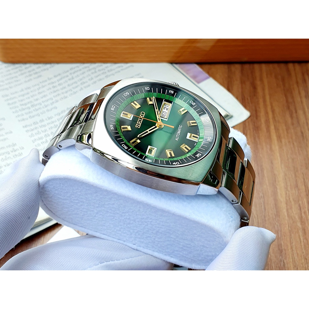 Đồng hồ chính hãng nam SEIKO Recraft Automatic Green Dial SNKM97- Máy cơ tự động - Kính cứng Chính Hãng