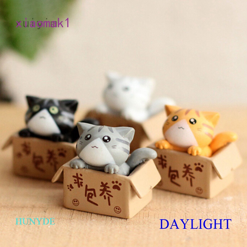 Mô Hình Chú Mèo mini Dễ Thương Bằng Nhựa resin Trang Trí Phong Cảnh 2022