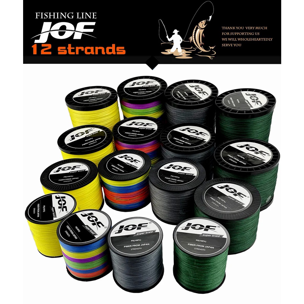 Jof Cuộn Dây Câu Cá Bện Sợi pe 12 / 9 / 8 Sợi 300m 100m Chất Lượng Cao