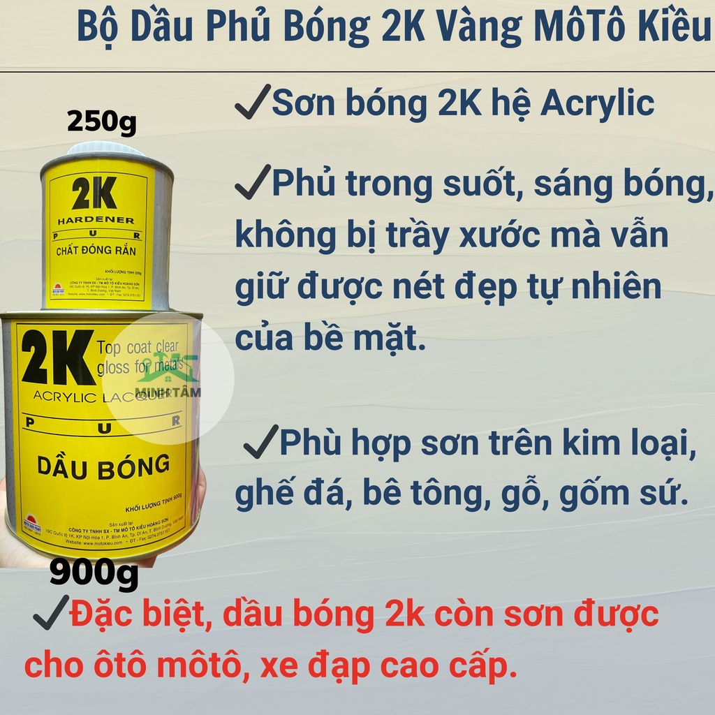Dầu Phủ Bóng 2K Vàng MôTô Kiều - Dầu Phủ Bóng xe máy- ôtô môtô Cao Cấp