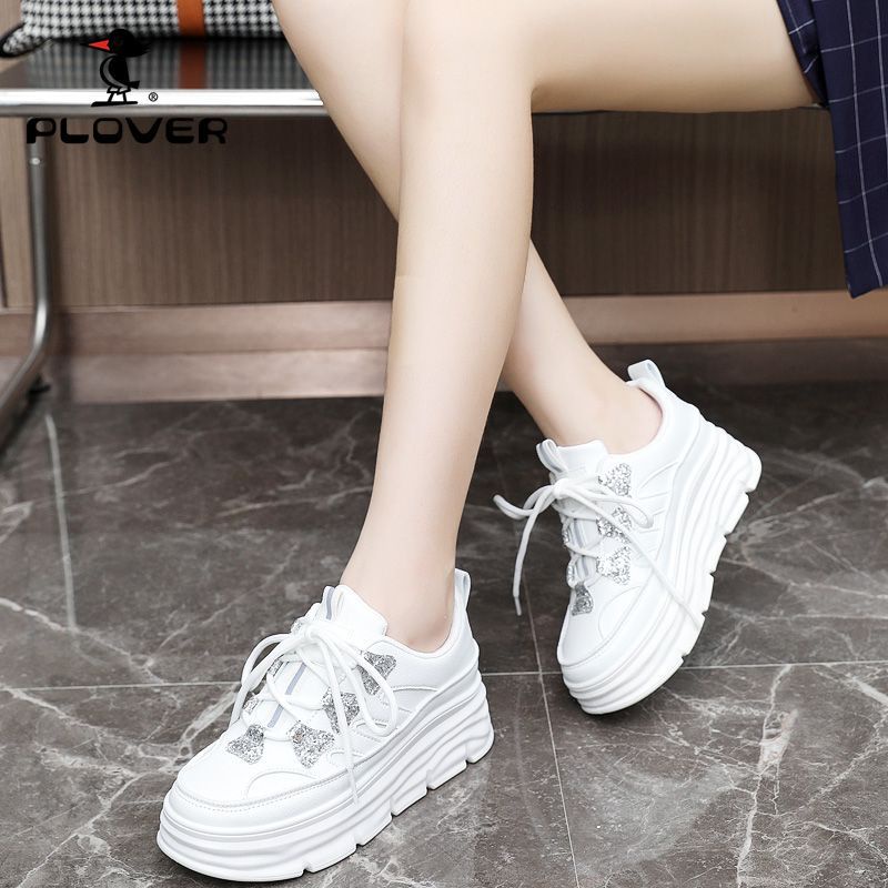 Giày Thể Thao Đế Dày 7cm Màu Trắng Phong Cách Mới 2023