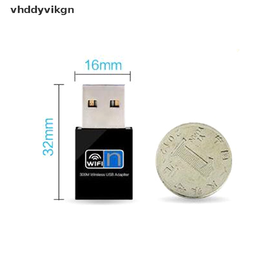 Usb Thu Sóng Wifi VHDD 300Mbps Cho Máy Tính Để Bàn Laptop Windows 10 / 8 / 7