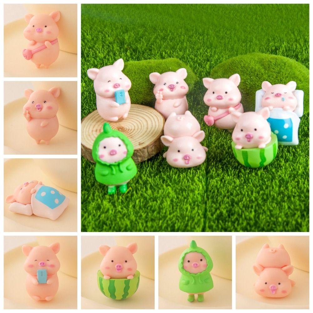 Mmluck pig Đồ trang trí Chú Heo Hoạt Hình Mini Dễ Thương Trang Trí Xe Hơi / Tiểu Cảnh / Nhà Cửa diy