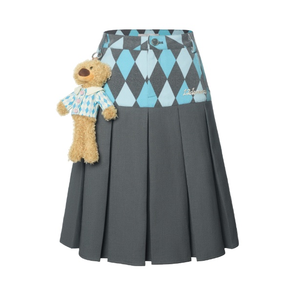 Chân váy 13DE MARZO caro xanh xám