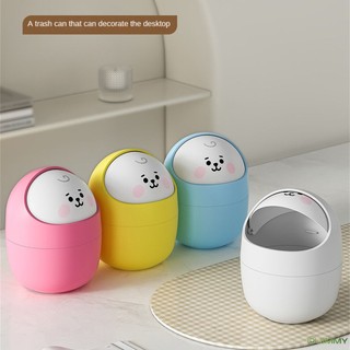 Dễ thương thùng rác mini để bàn bằng nhựa có nắp