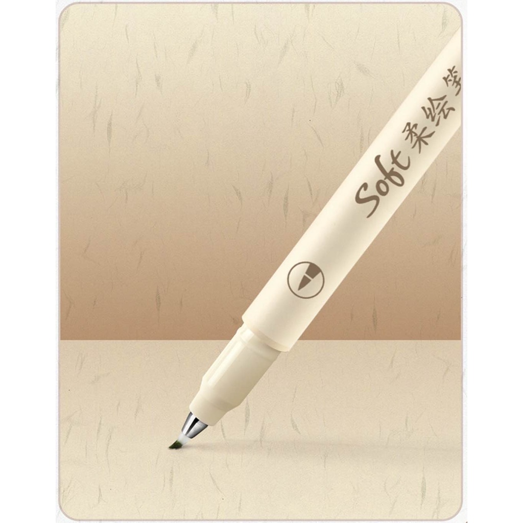 Bộ 6 Bút Brush Soft Viết Thư Pháp Calligraphy/Bullet Journal Ngòi Cao Cấp