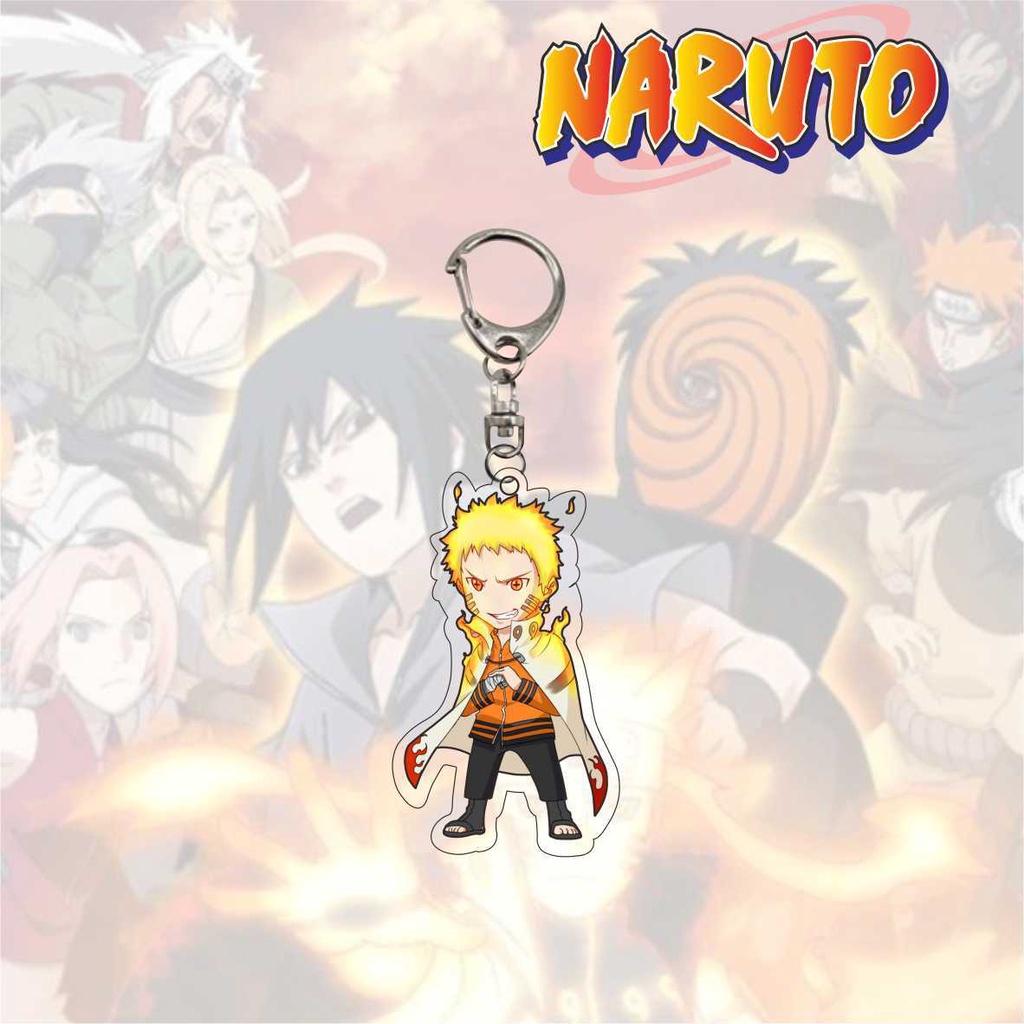 Nhiều lớp anime acrylic Naruto Naruto Sasuke Gaara Obito Kakashi mặt dây chuyền móc khóa