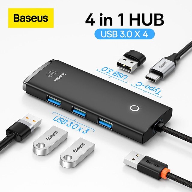 Hub Mở Rộng Kết Nối Baseus Lite Series USB/ Type C to USB 3.0 (3 port USB3.0/ 5Gbps High speed/ Docking Station)