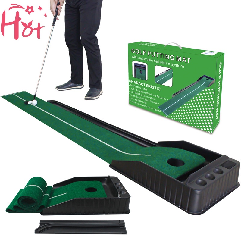 Jr Thảm Chơi golf Màu Xanh Lá Kèm Bóng Tự Động Đa Năng Dùng Tại Nhà / Ngoài Trời / Văn Phòng vn