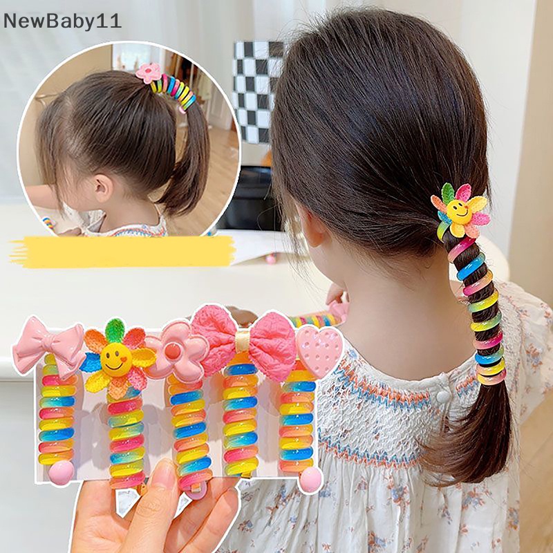 Dây Buộc Tóc Đuôi Ngựa Co Giãn Nhiều Màu Sắc Cho Bé Gái